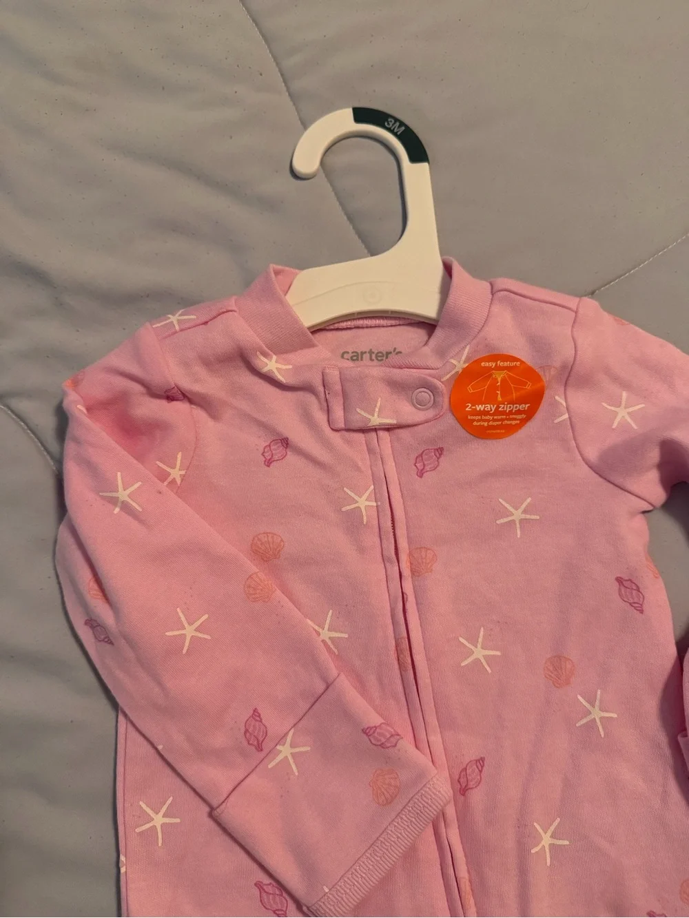 Carter's Pink Shell & Star Footed One-Piece